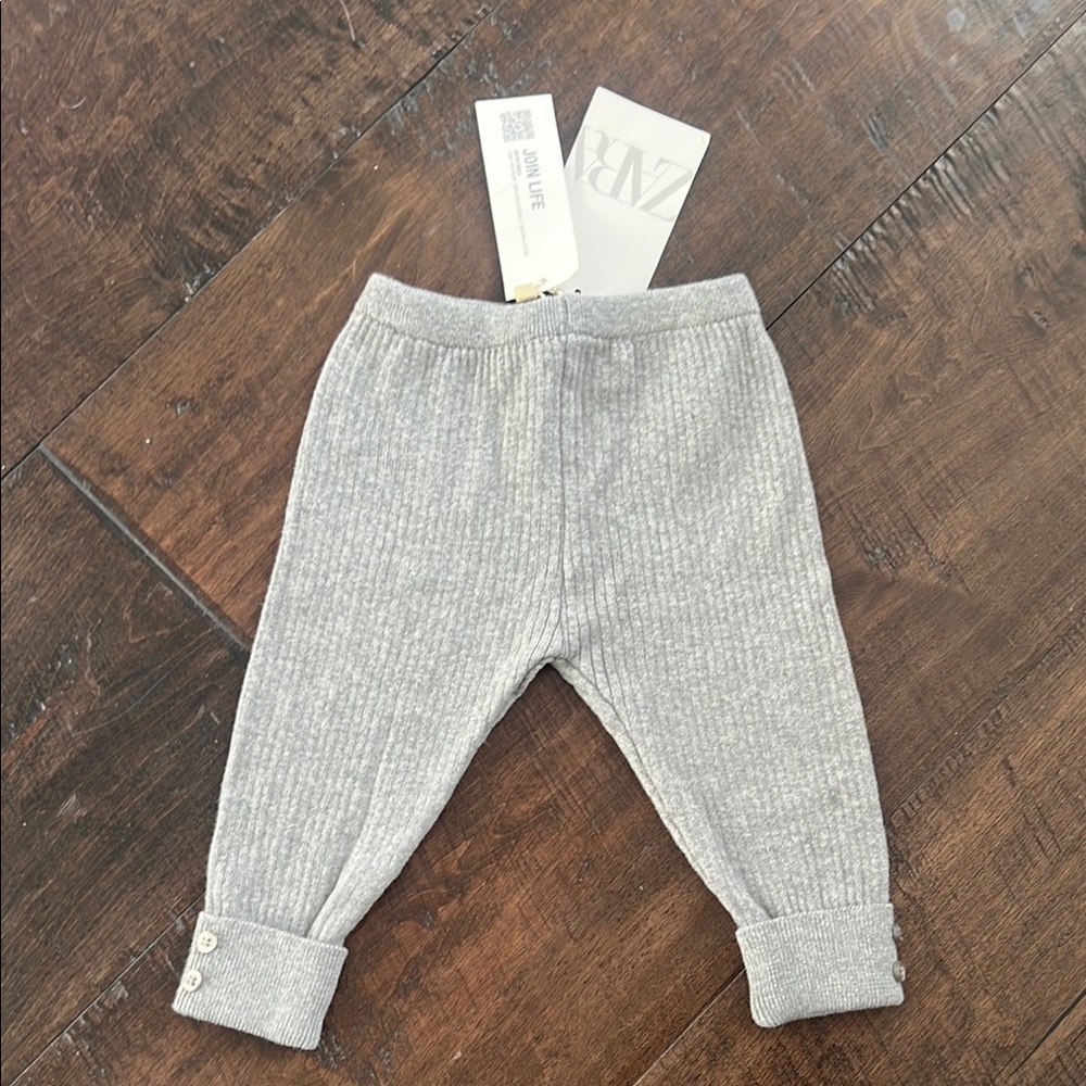 Heather Gray Sweatpants with Cuffed Ankles and Elastic Waistband